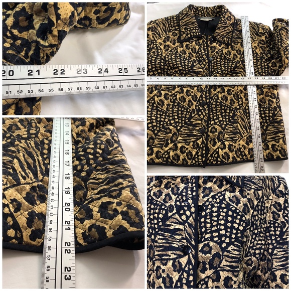 Maggy L 100% silk animal print zipper jacket - Picture 3 of 7